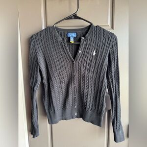 Polo by Ralph Lauren black Cable-Knit Cardigan Sweater